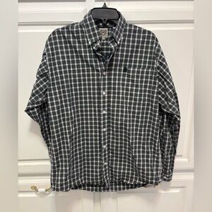 Cinch Deep Green Plaid Long Sleeve Button Down Western Shirt Men’s Size Small